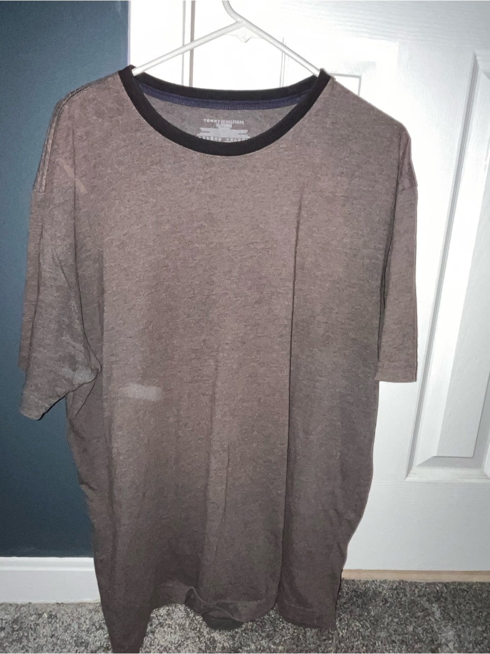 Tommy Hilfiger Men's Heather Brown Short Sleeve Crew